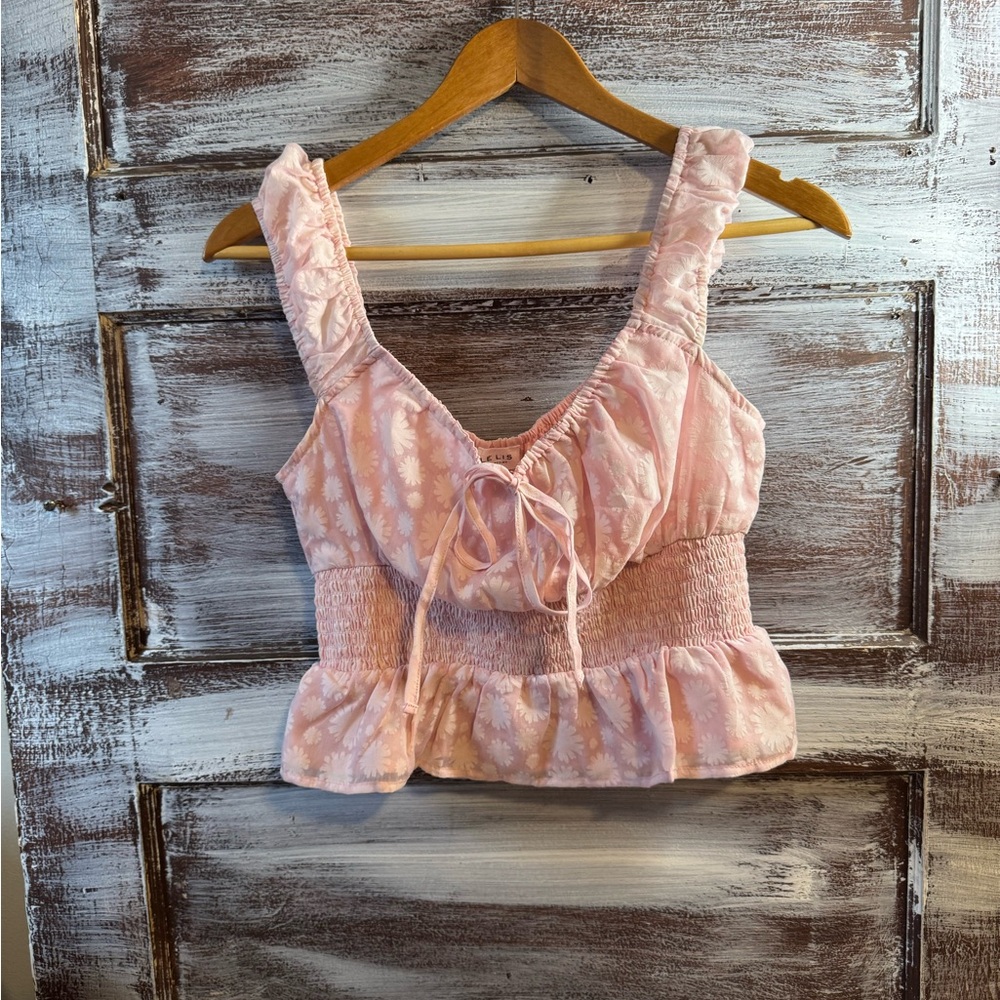 Le Lis Pink Floral Crop Top